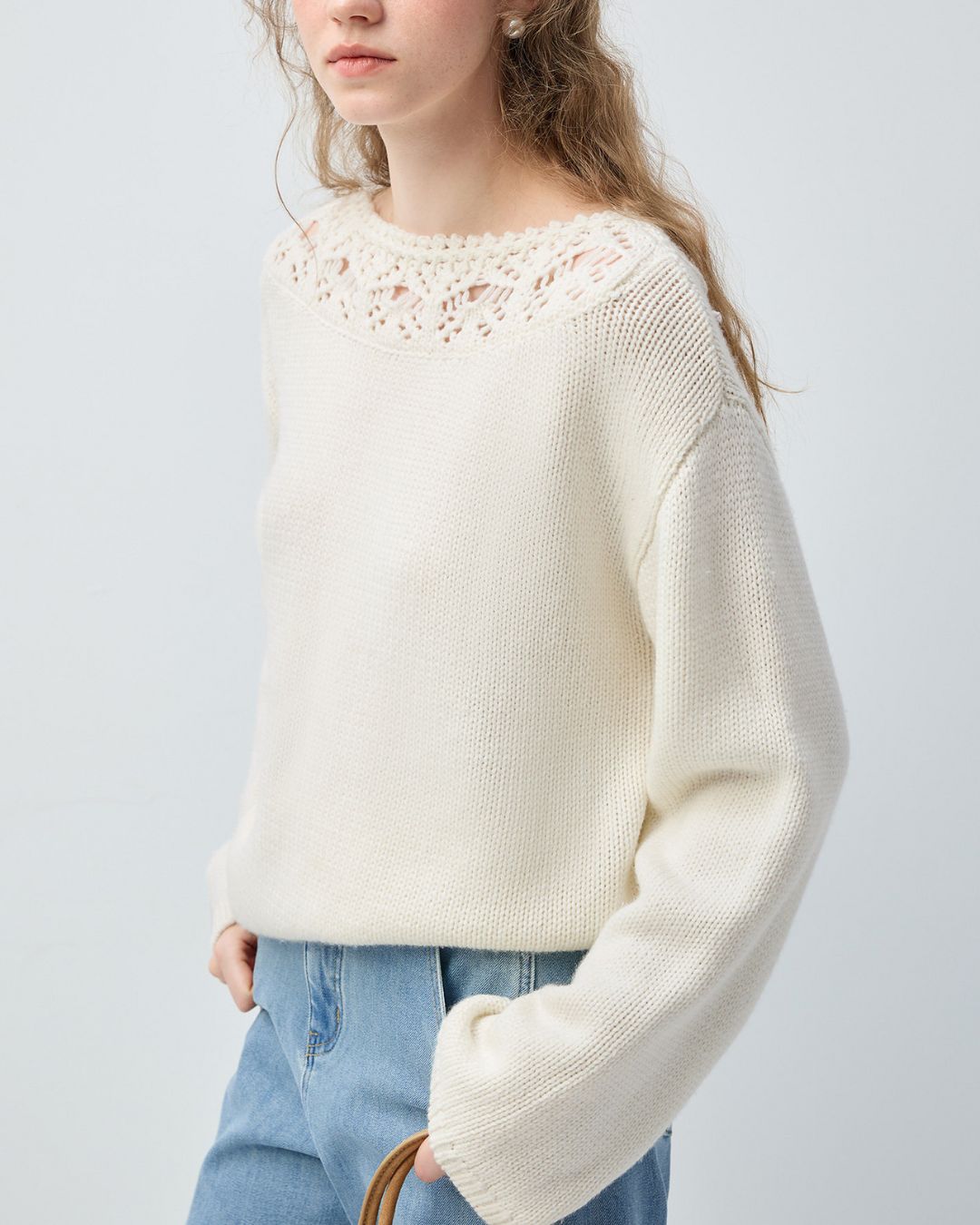 Crochet Lace Cutout Knit　KN102