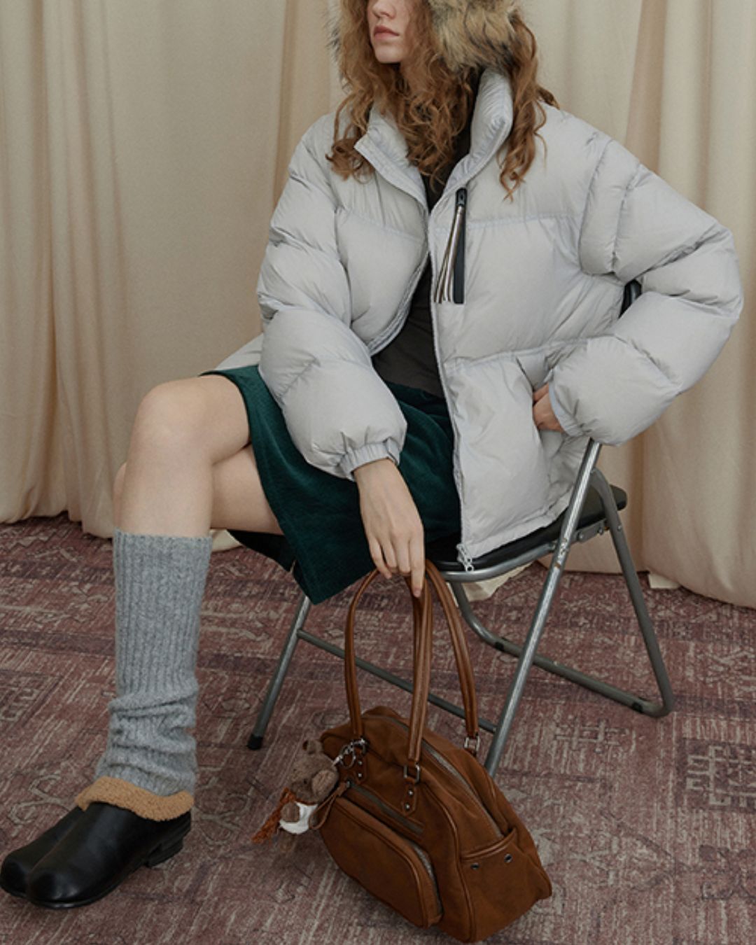 Corduroy Knee-length Tight Skirt　SK009