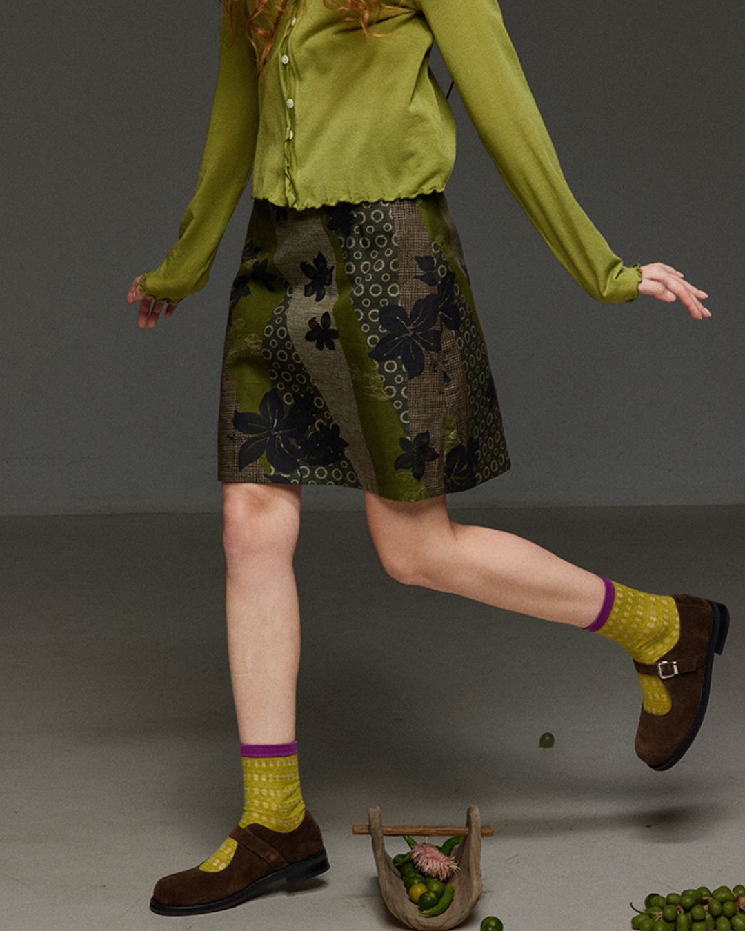 Retro Floral Print Tight Skirt　SK008