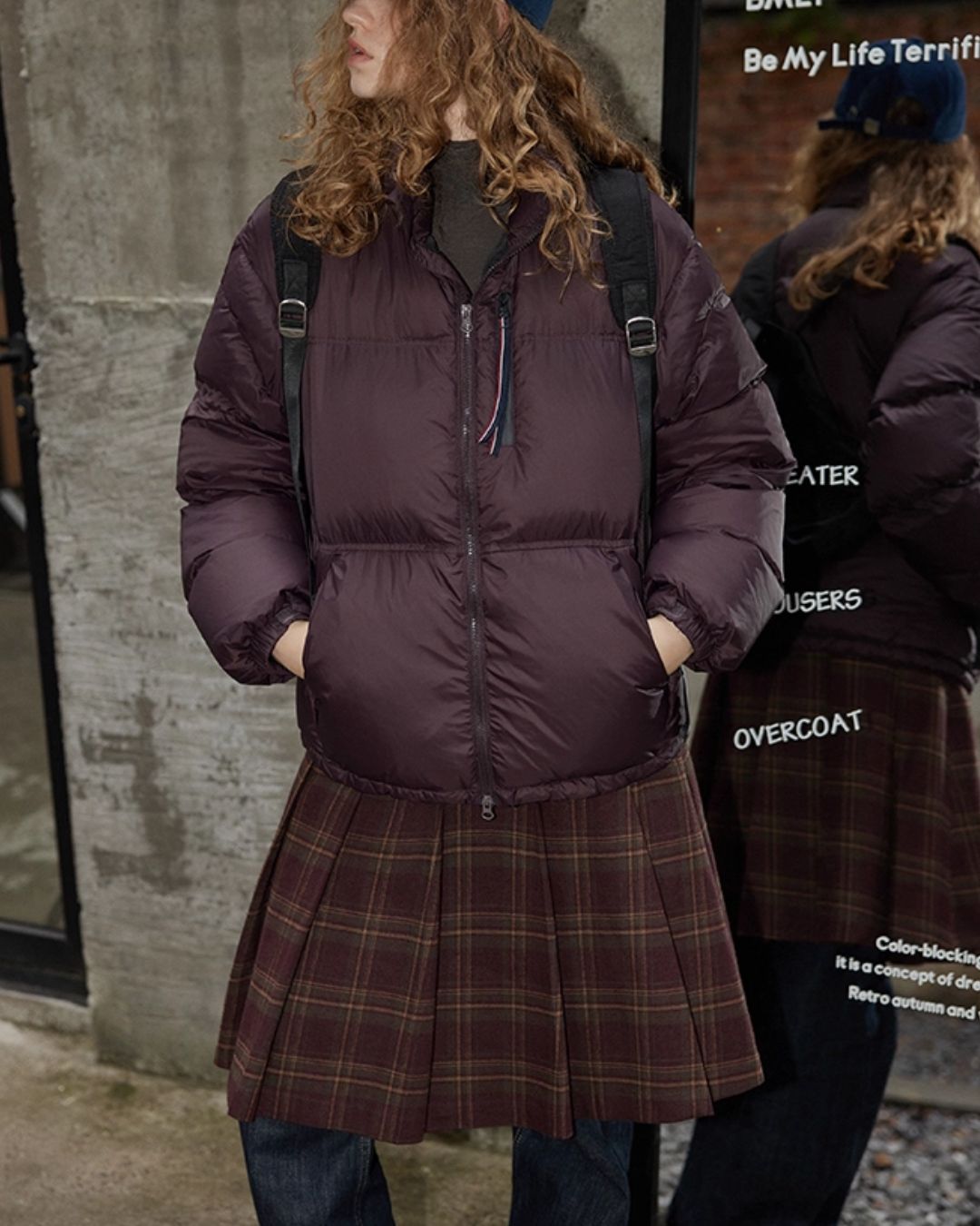 Retro Pleated Check Skirt　SK010