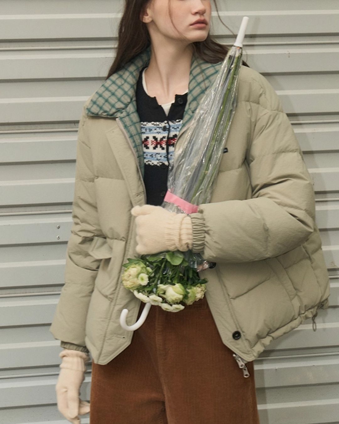 Check Reversible Down Jacket　JK047