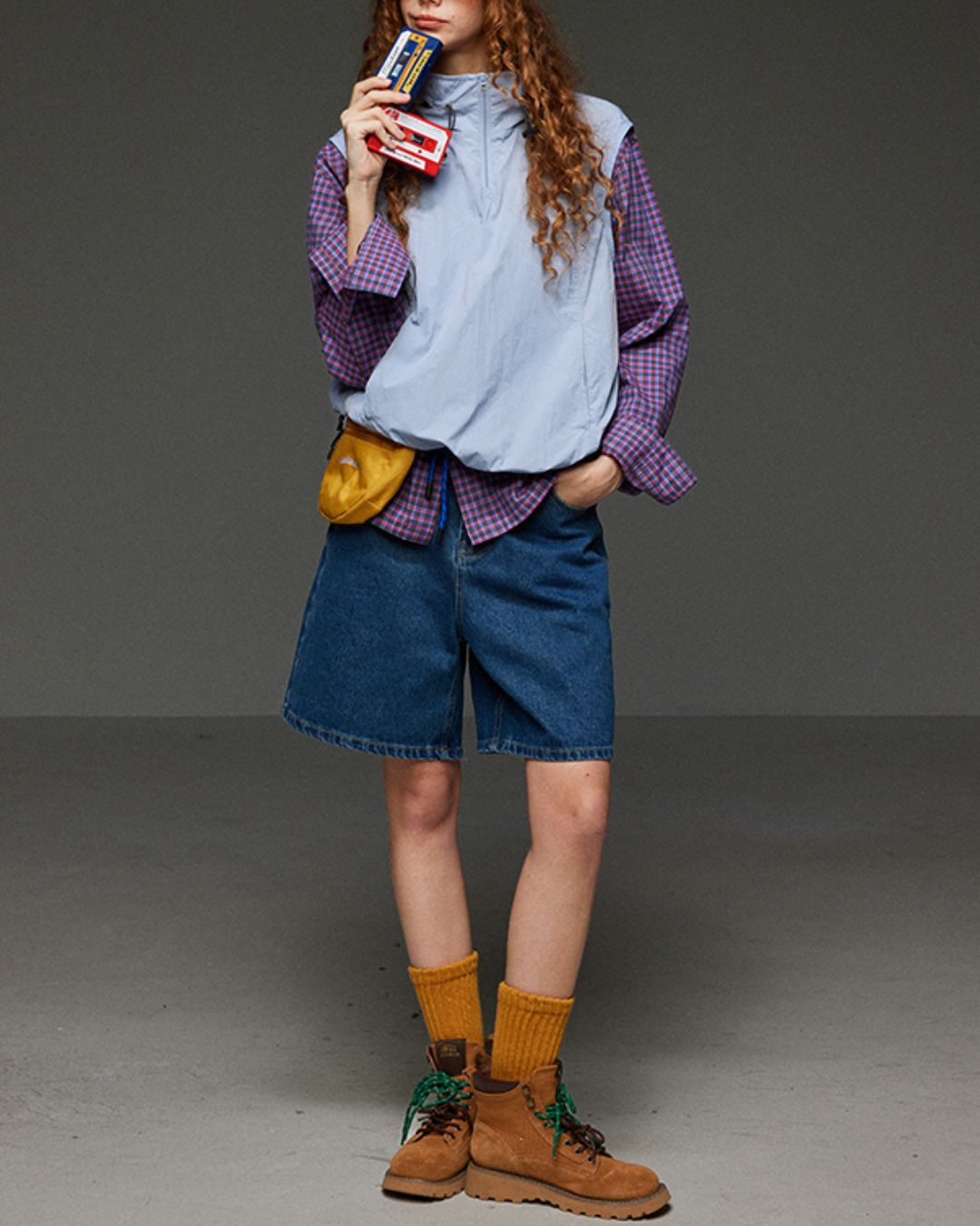 Detachable Hooded Half-zip Vest　VT006