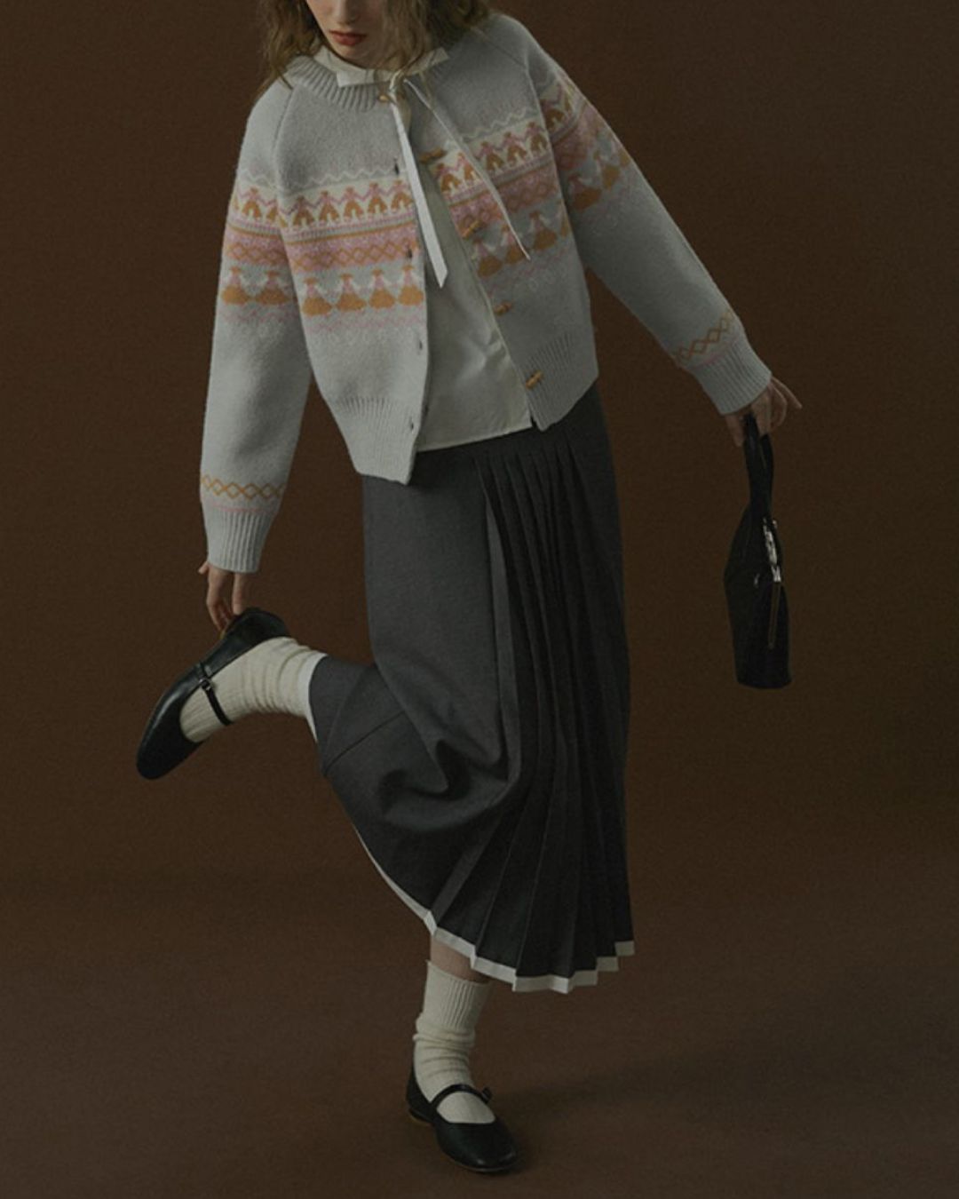 Fair Isle Retro Knit Cardigan　KN039