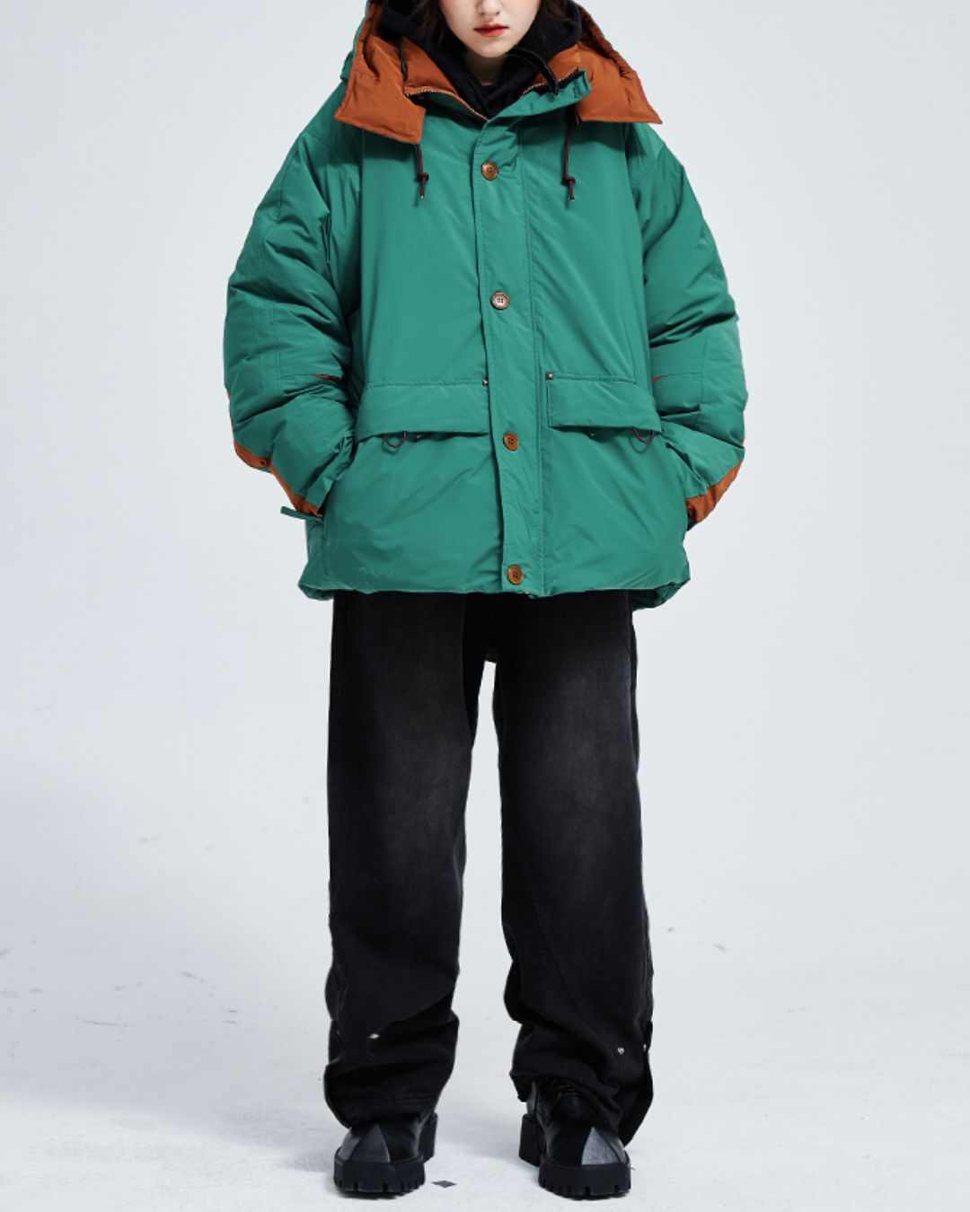 Casual Padded Contrast Color Jacket　JK071