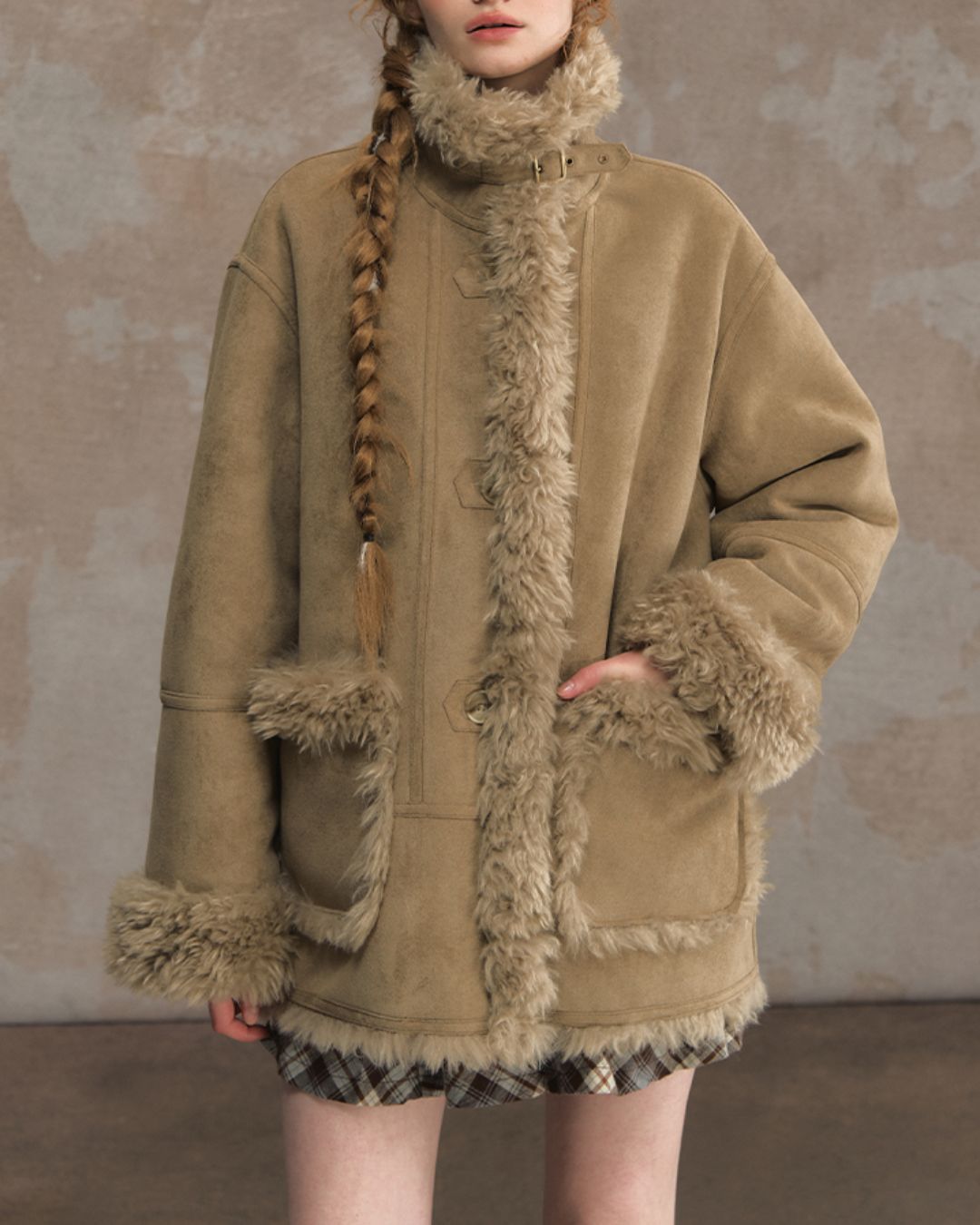 Reversible Mouton Fur Coat　CT025