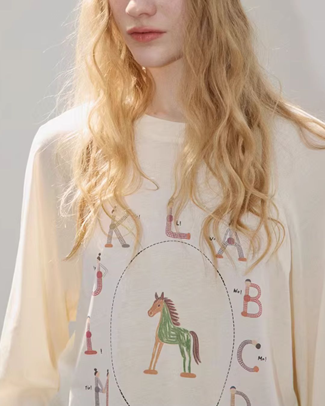 Pony Playful Print T-shirt　LT030
