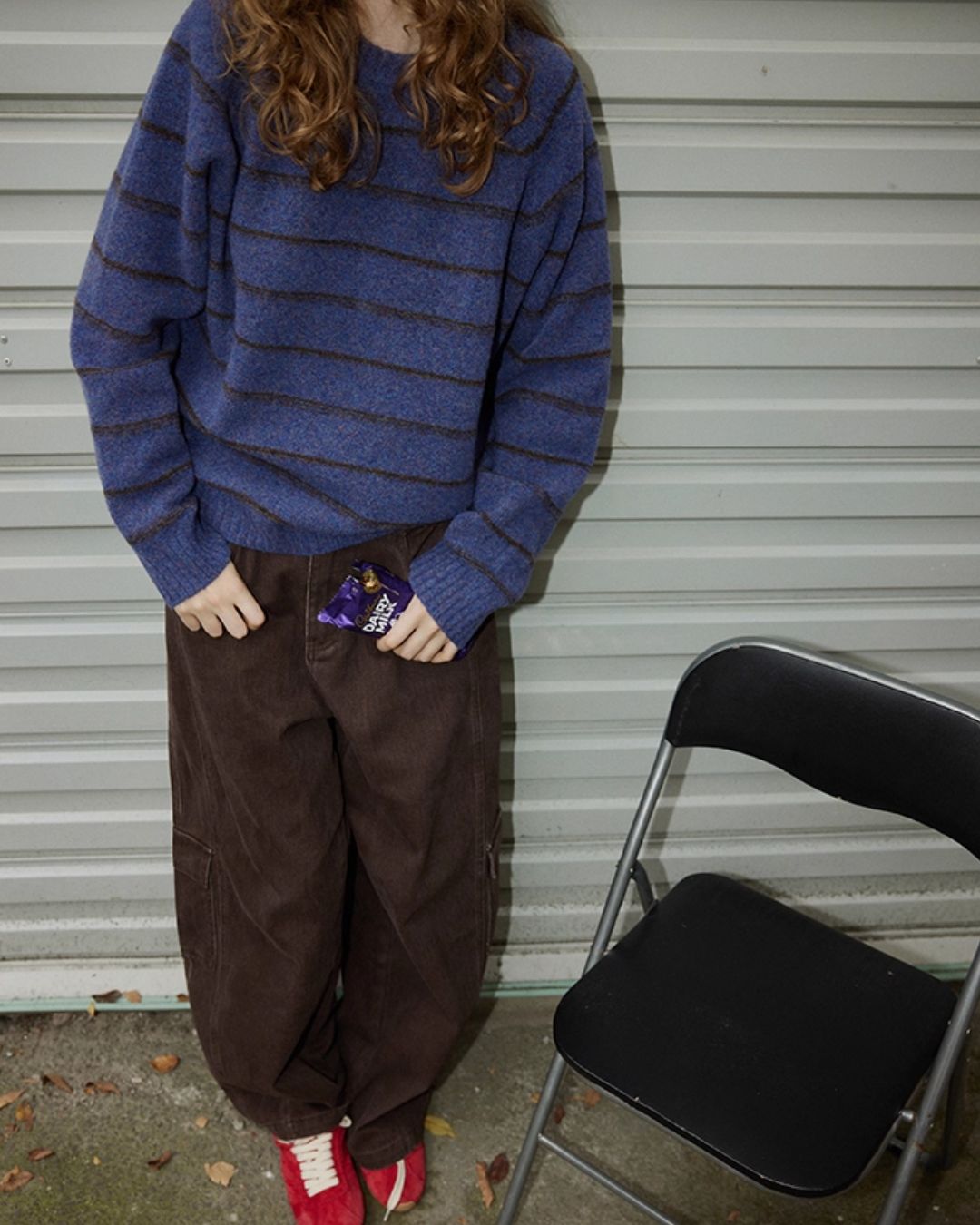 Border Relaxed Sweater　KN042