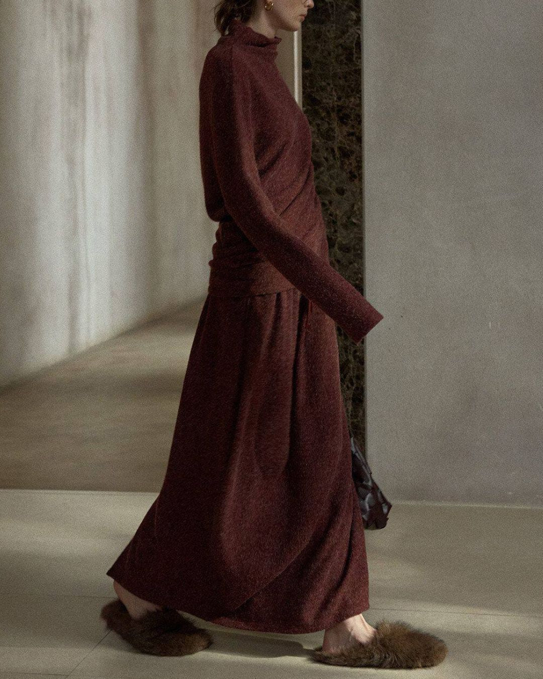 Cocoon Knit Long Skirt　SK017