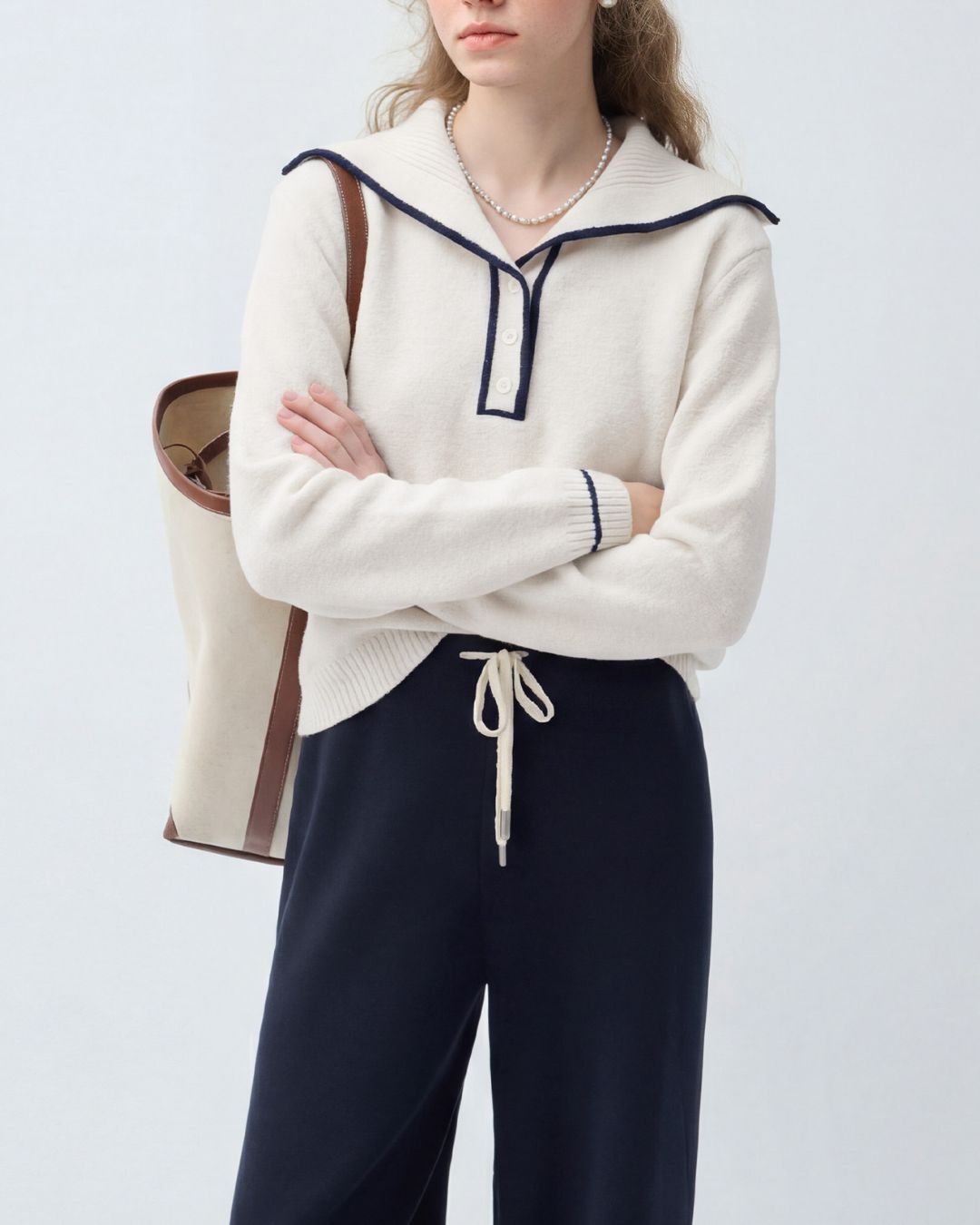 Contrast Color Boucle Knit　KN101