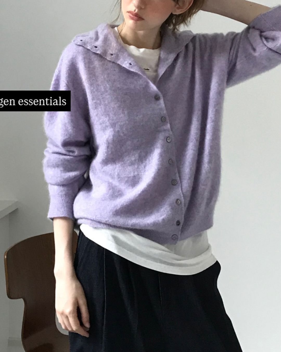 Wool Cashmere Knit Cardigan　KN038