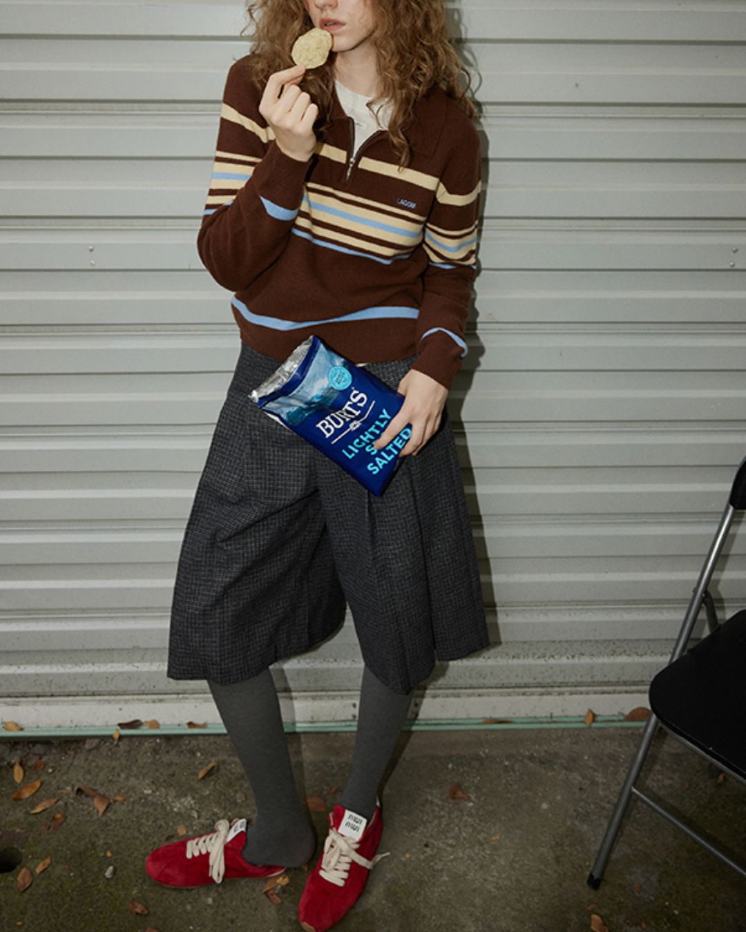 Multi-border Half-zip Polo Collar Knit　KN052