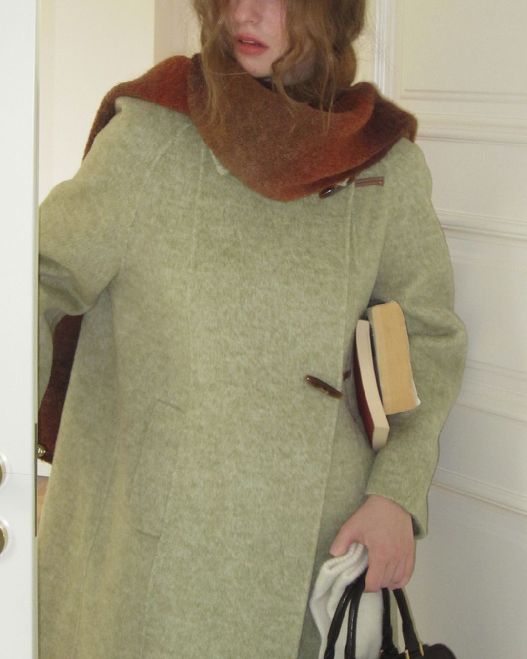 Retro Wool Collared Long Coat　CT008