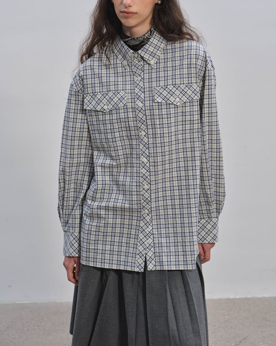 Retro Check Loose Shirt　LS024