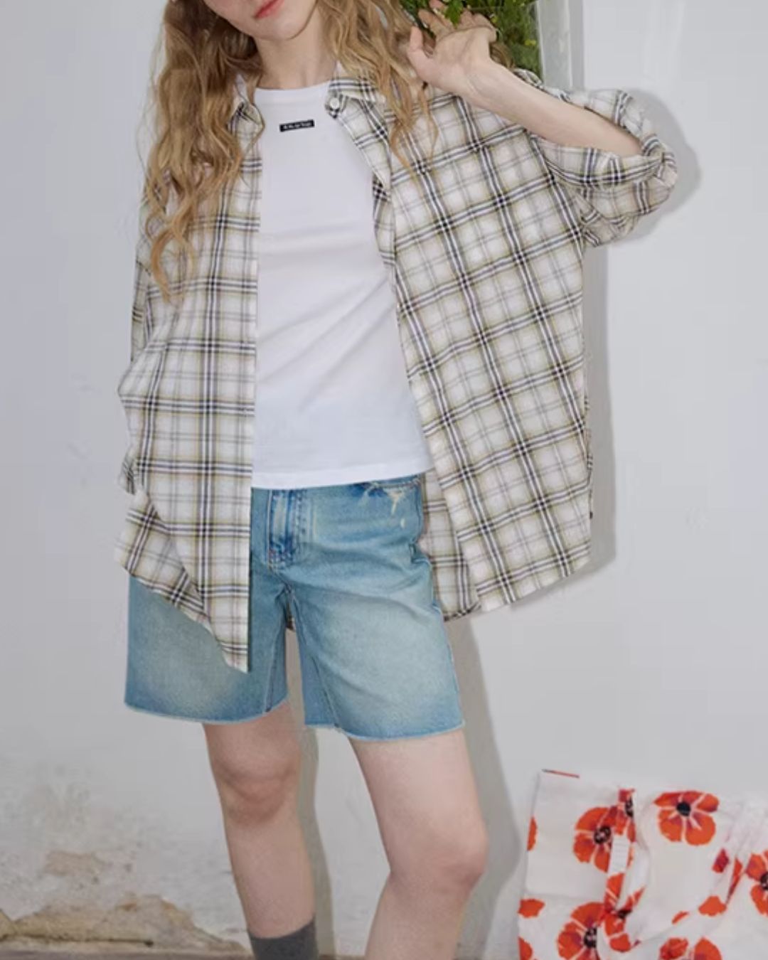 One-point Label Basic T-shirt　ST007