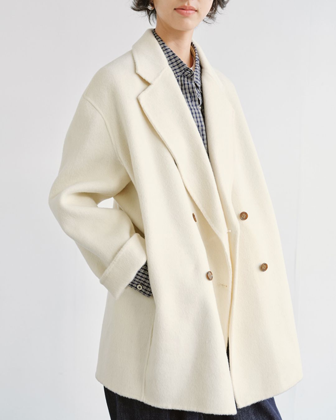 Woolly Double-breasted Coat　CT003