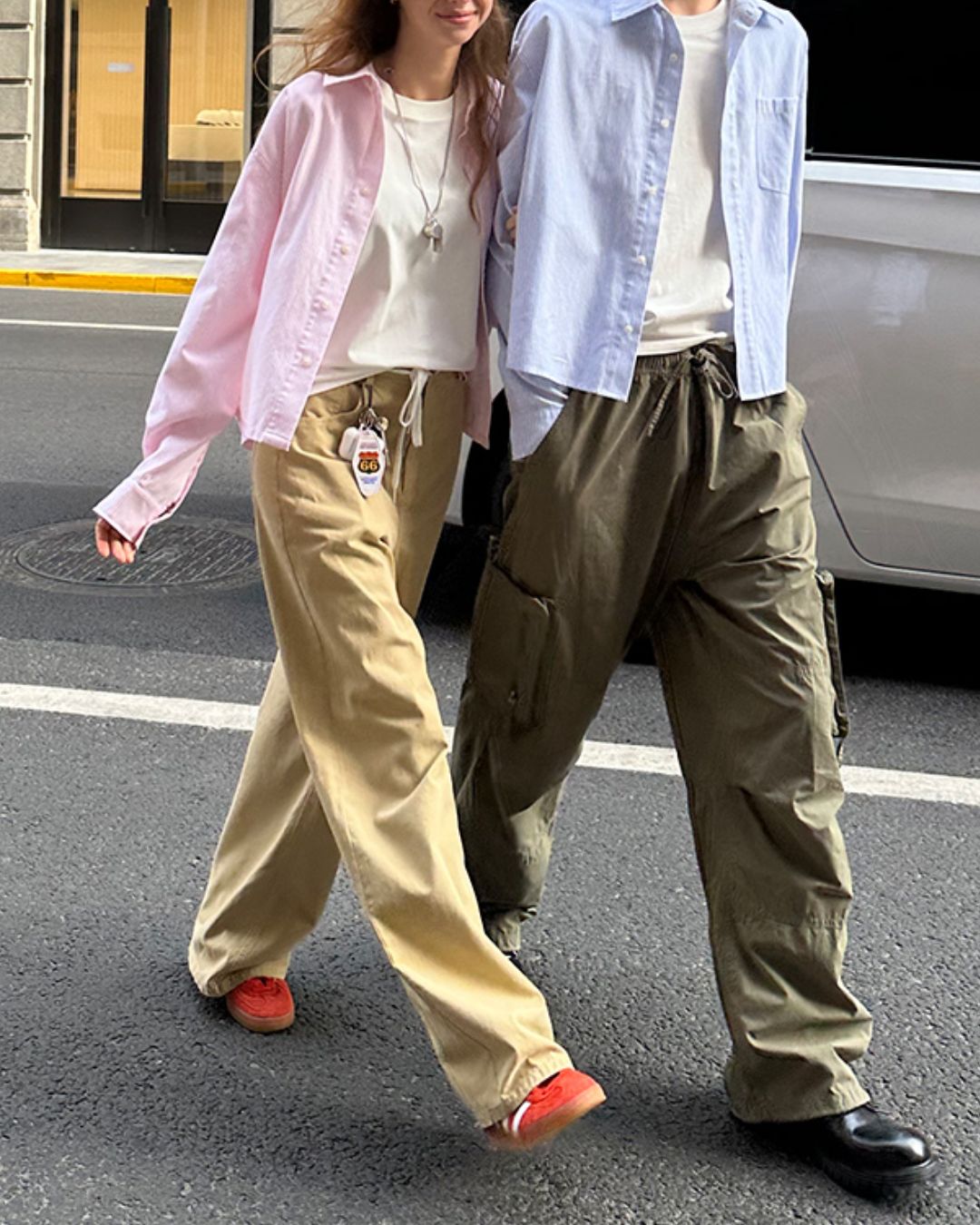 Striped Cropped Shirt　LS008