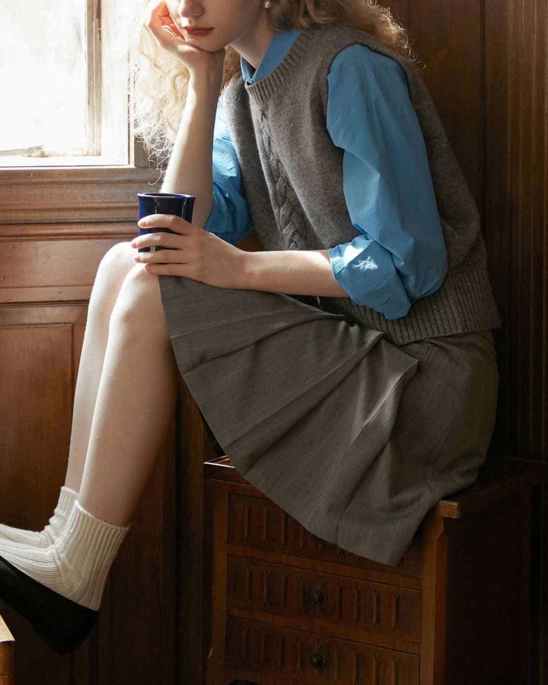 Braided Wool Knit Vest　VT007