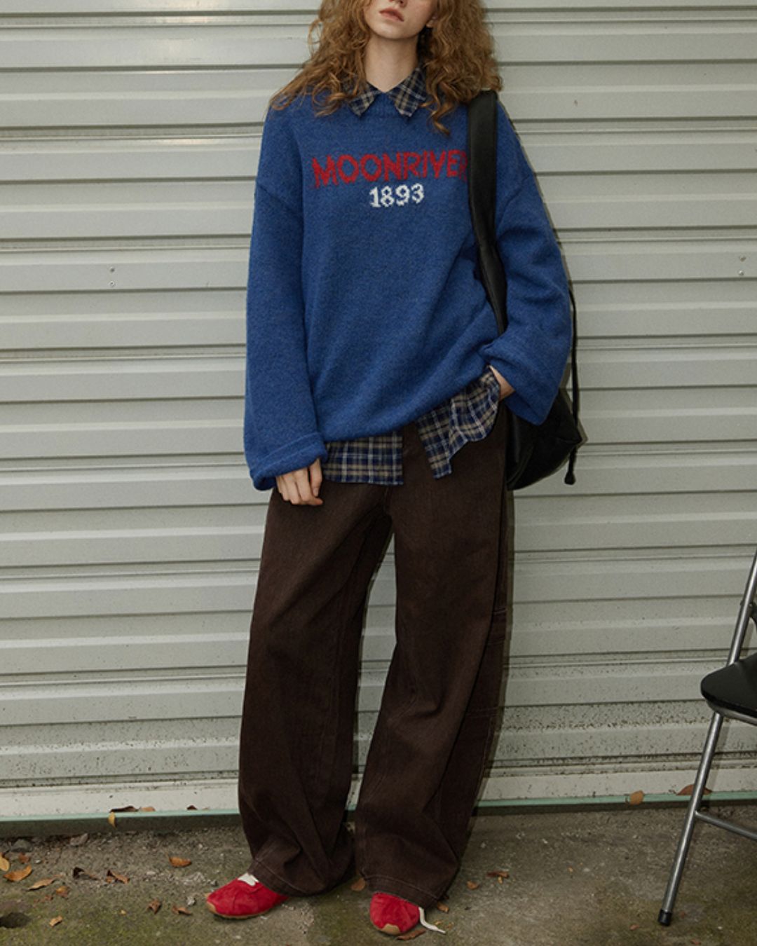 Wide Sleeve Logo Sweater　KN051