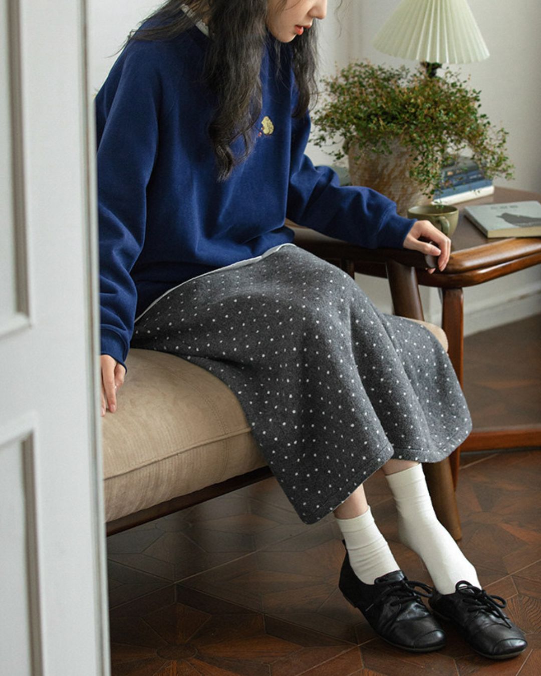 Hedgehog One-point Embroidered Sweat　SW012