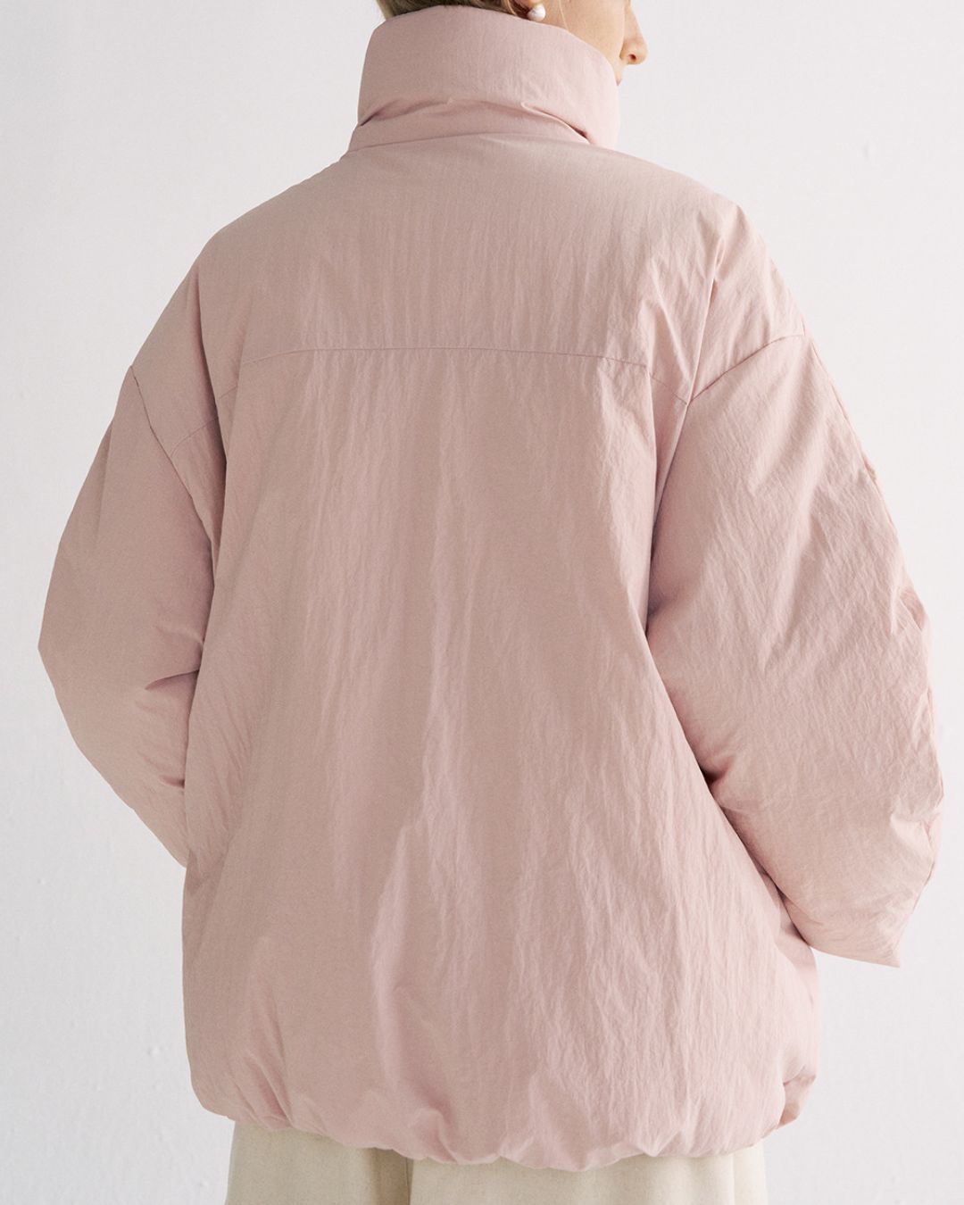 White Duck Down Gathered Jacket　JK079