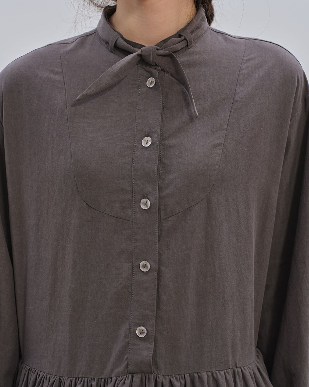 Gathered Long Shirt Dress　OP003