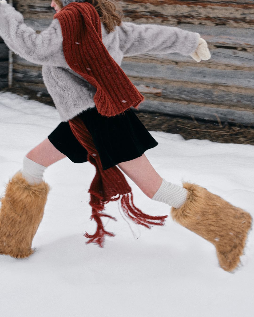 Faux Fur Colorful Button Jacket　JK076