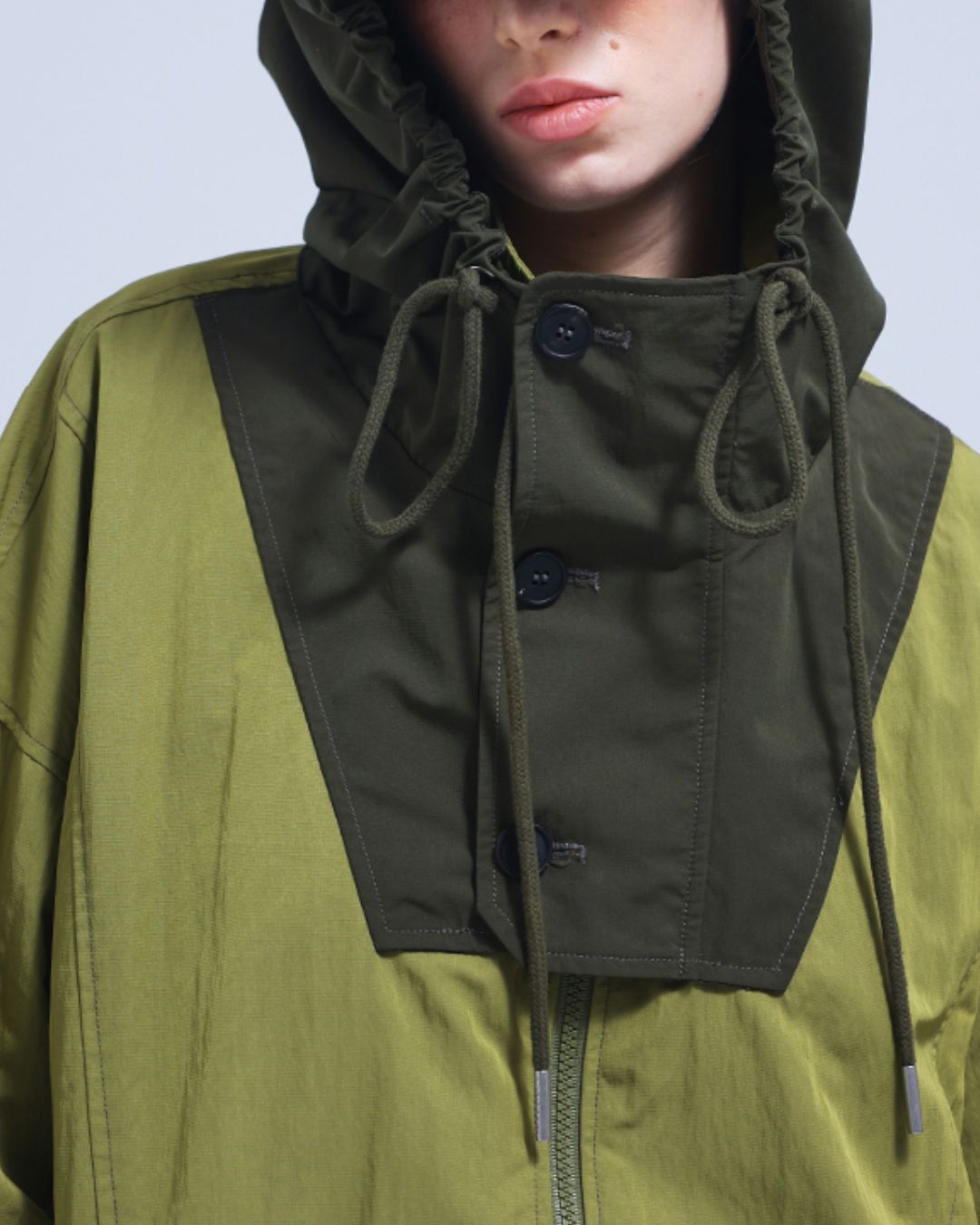 Oversized Colorblock Nylon Jacket　JK072