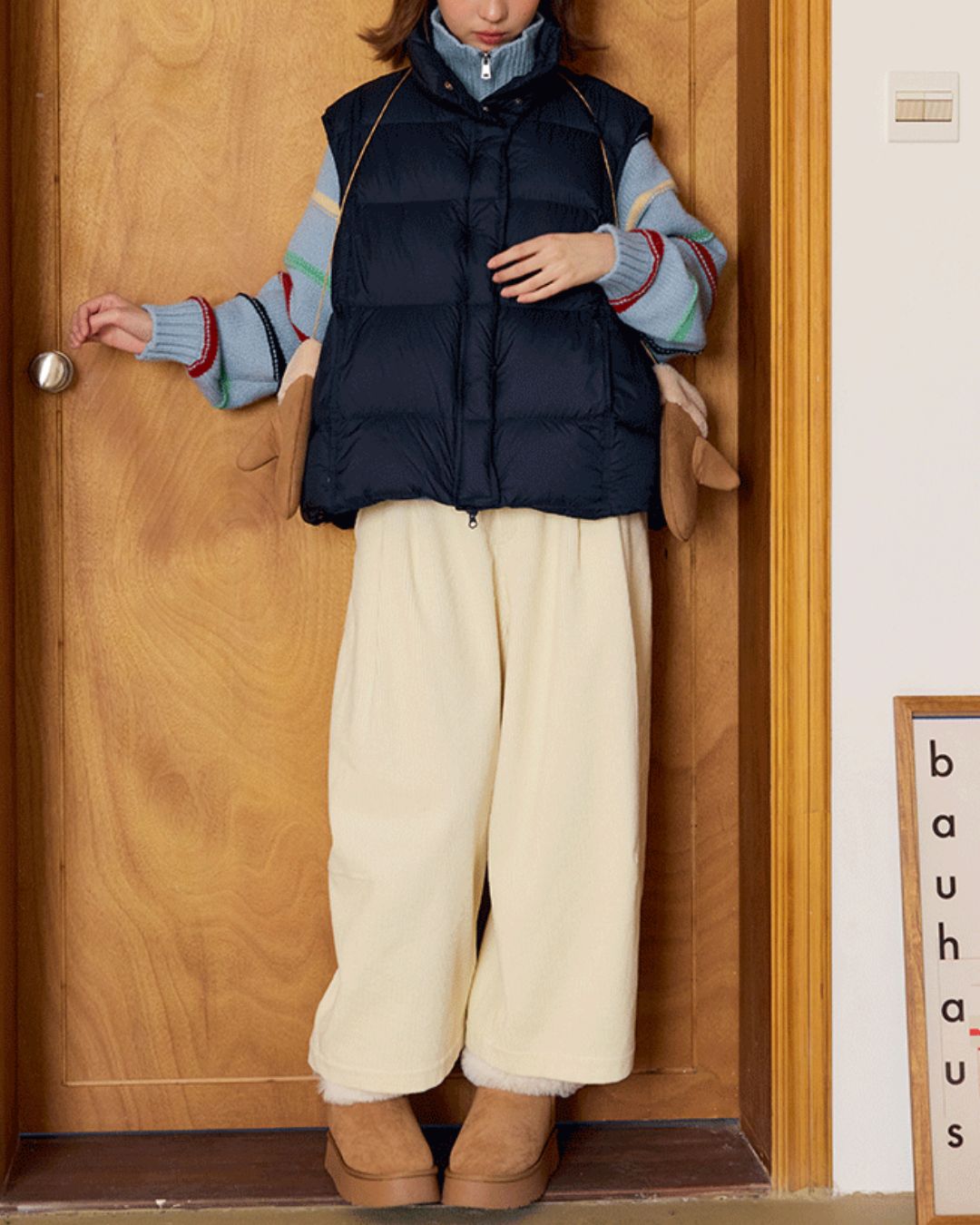 Multi-border Half-zip Knit　KN091