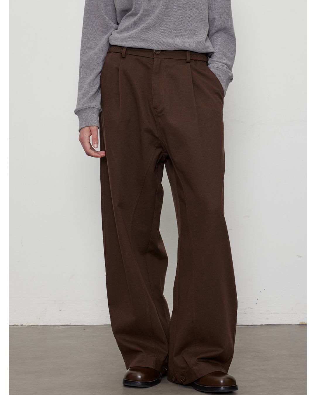 Curve Wide Adjustable Button Pants　PT021