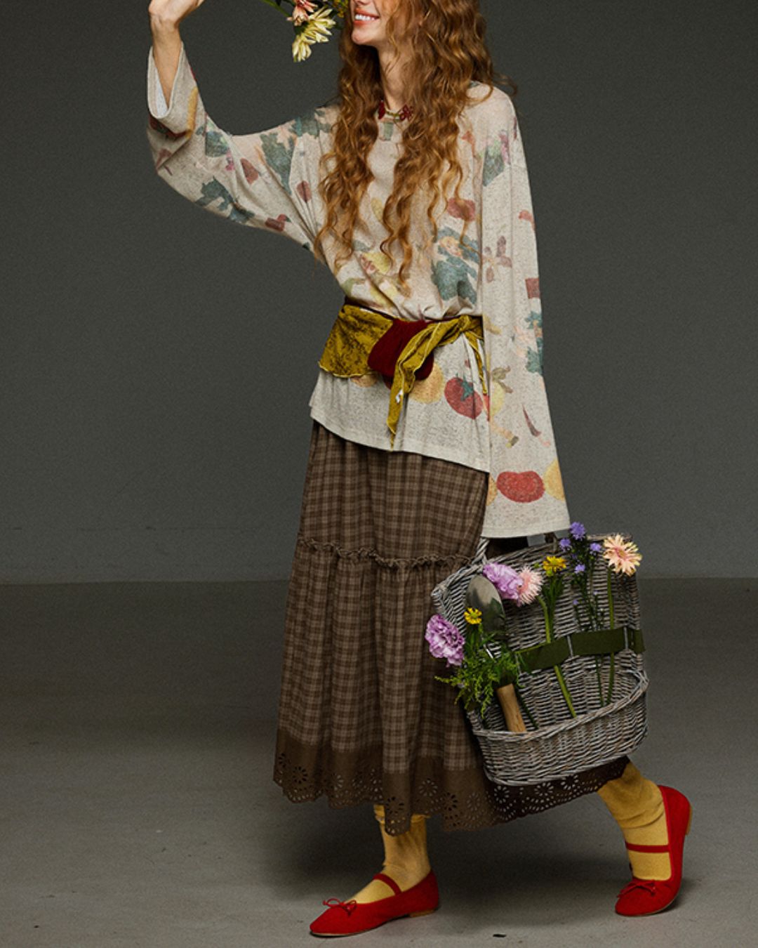 Oversized Retro Print T-shirt　LT014