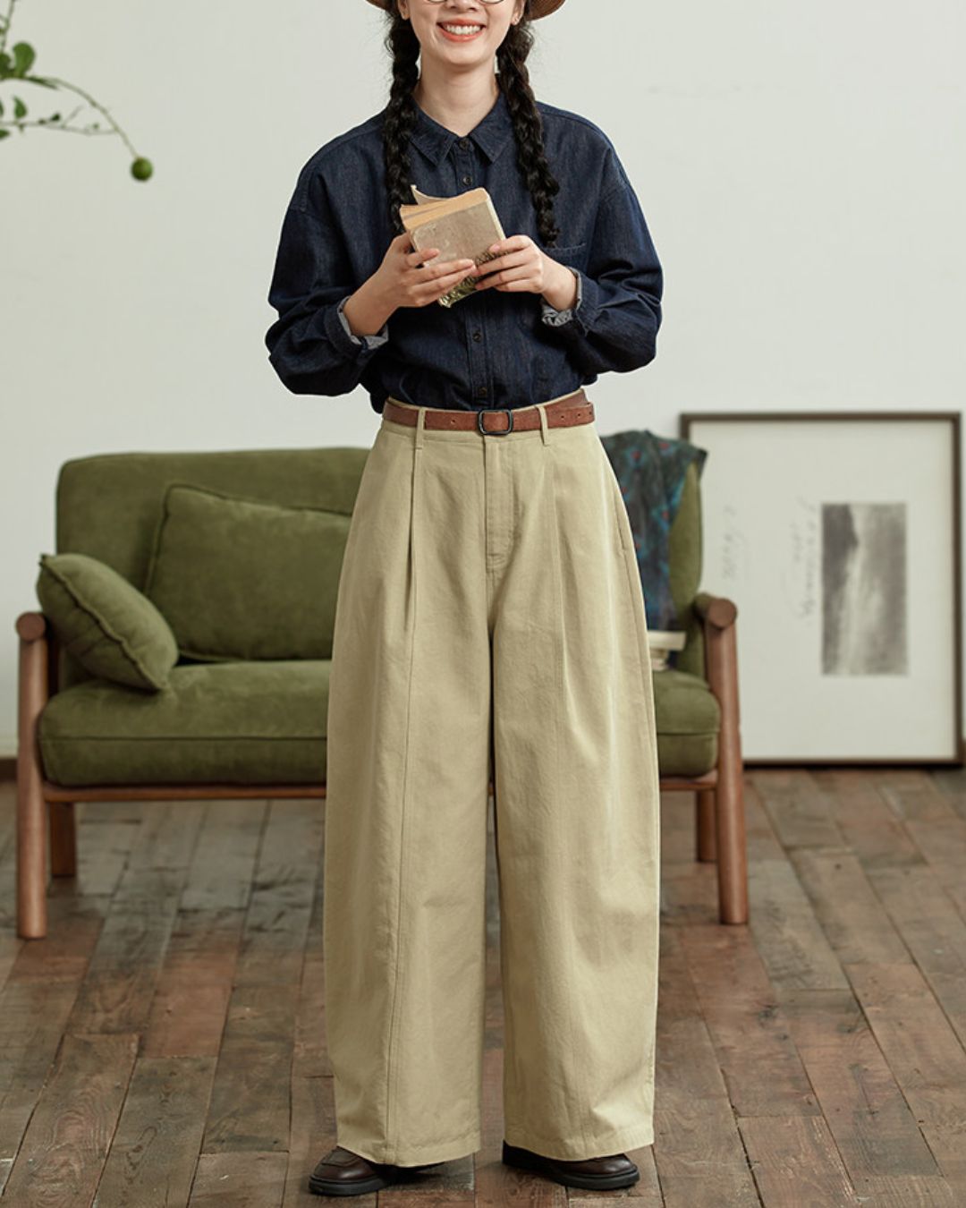 Casual Navy Denim Shirt　LS041