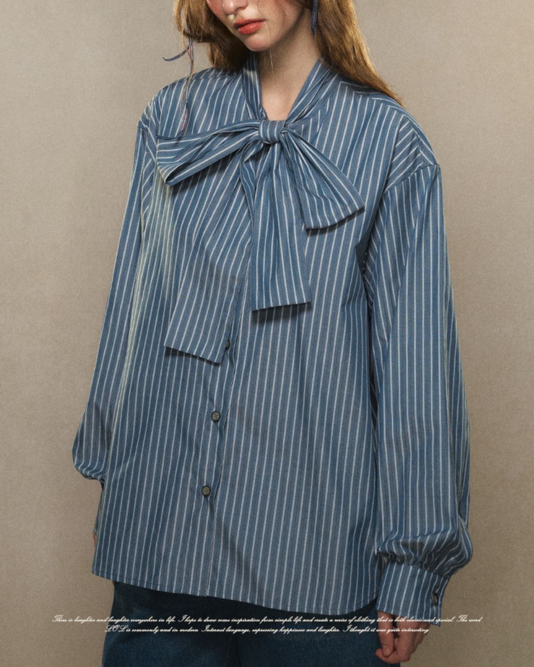 Bowtie Striped Shirt　LS019