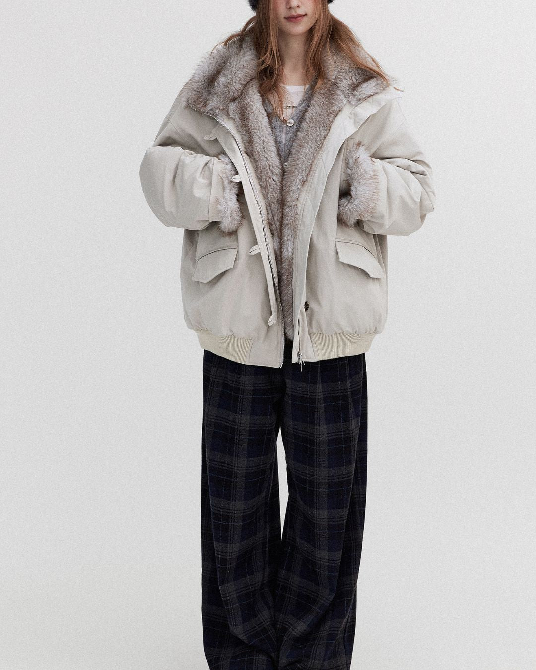 Oversized Fur Work Jacket　JK059