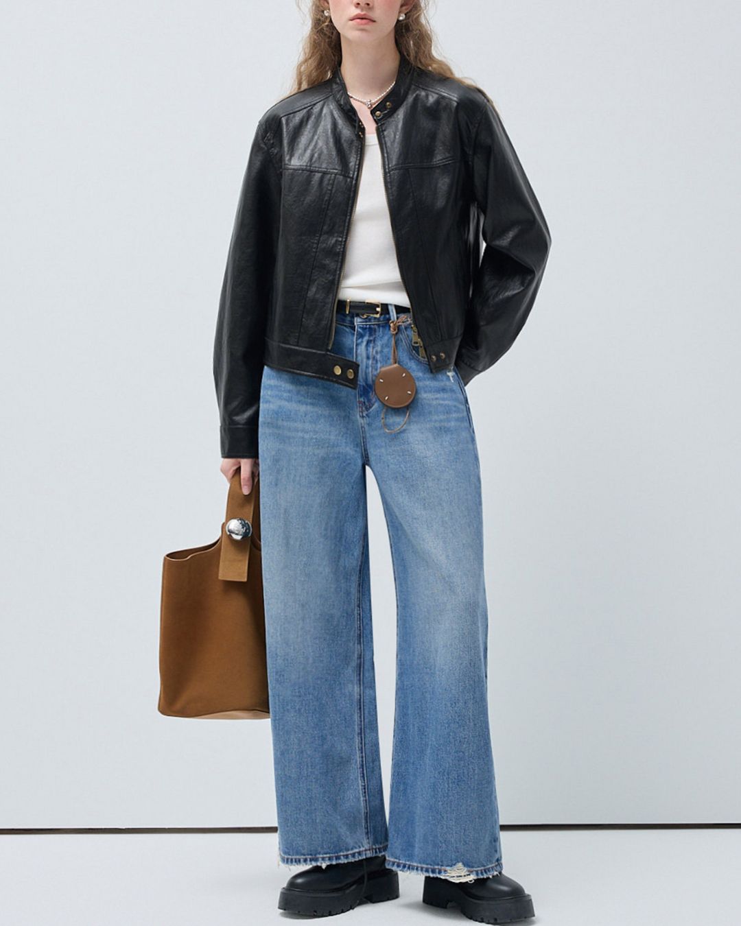 Vintage Short Leather Jacket　JK083