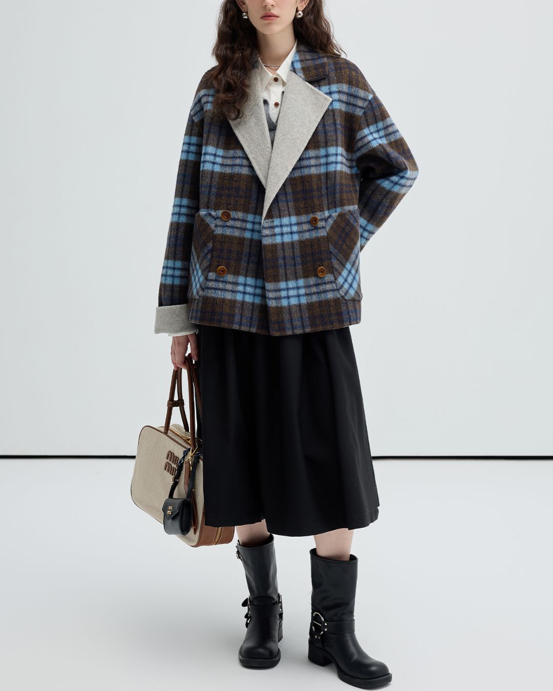 Reversible Check Short Coat　CT011