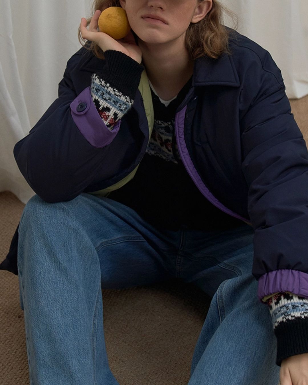 Contrast Color Retro Down Jacket　JK048