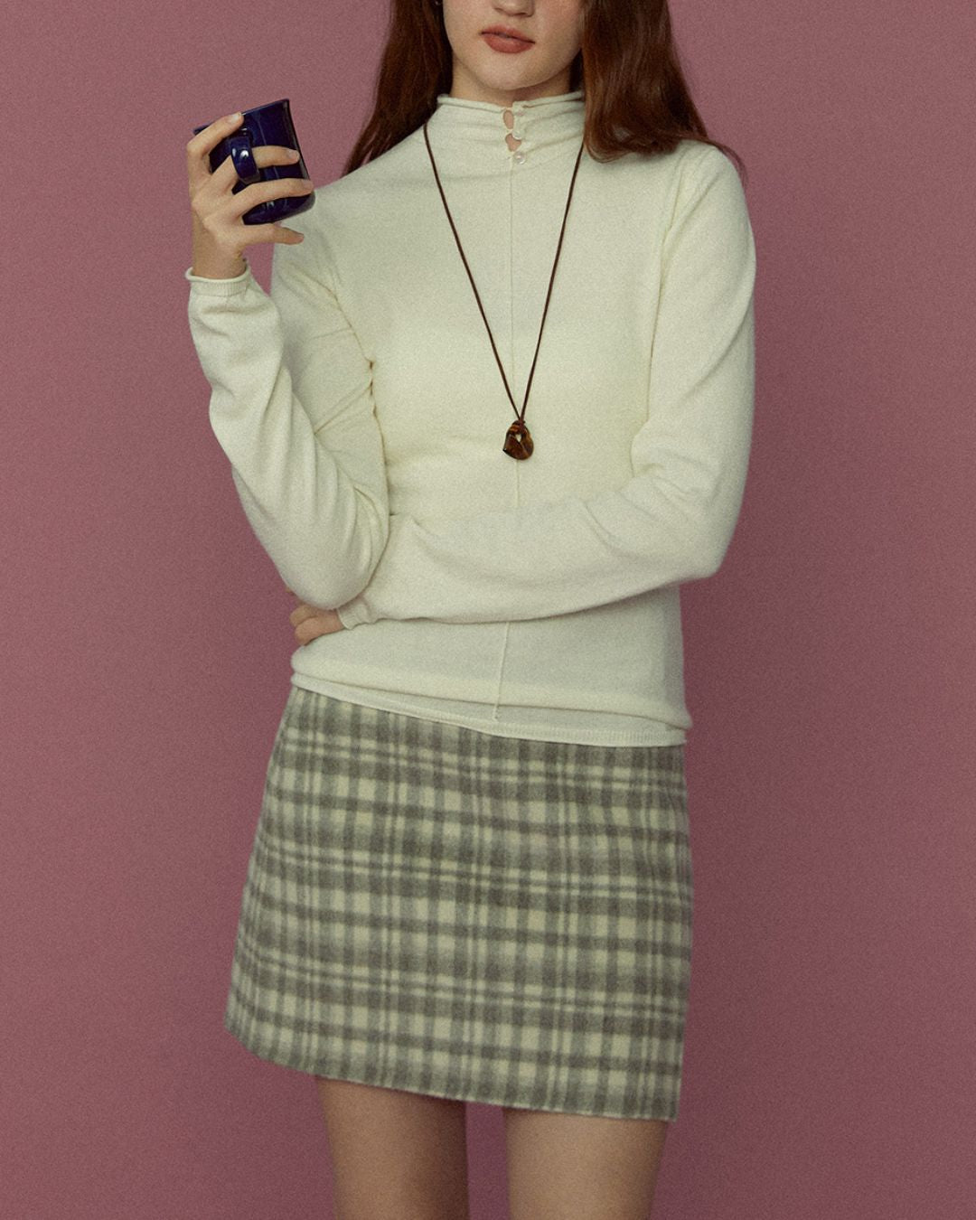 Wool Slim Fit High Neck Knit　KN094