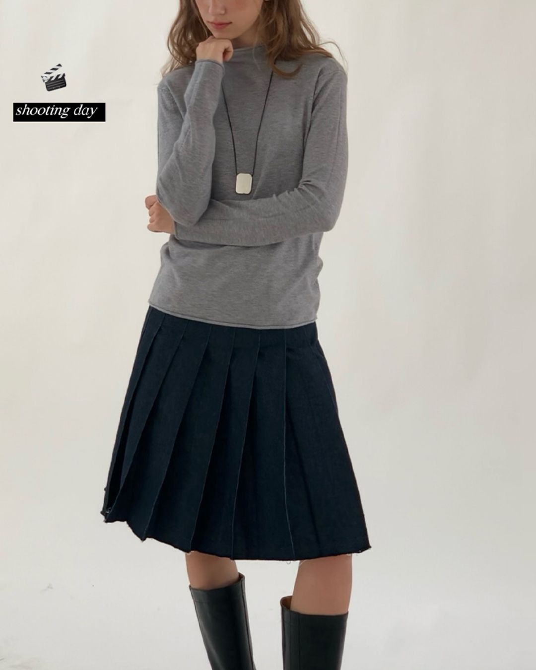 Mock Neck Seamless Knit　KN077