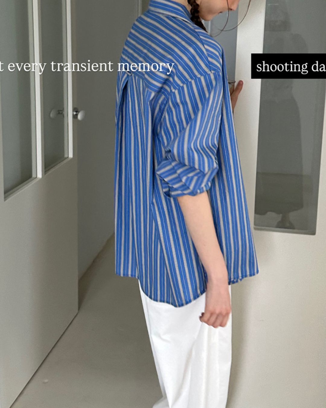 Double Zipper Striped Shirt　LS014