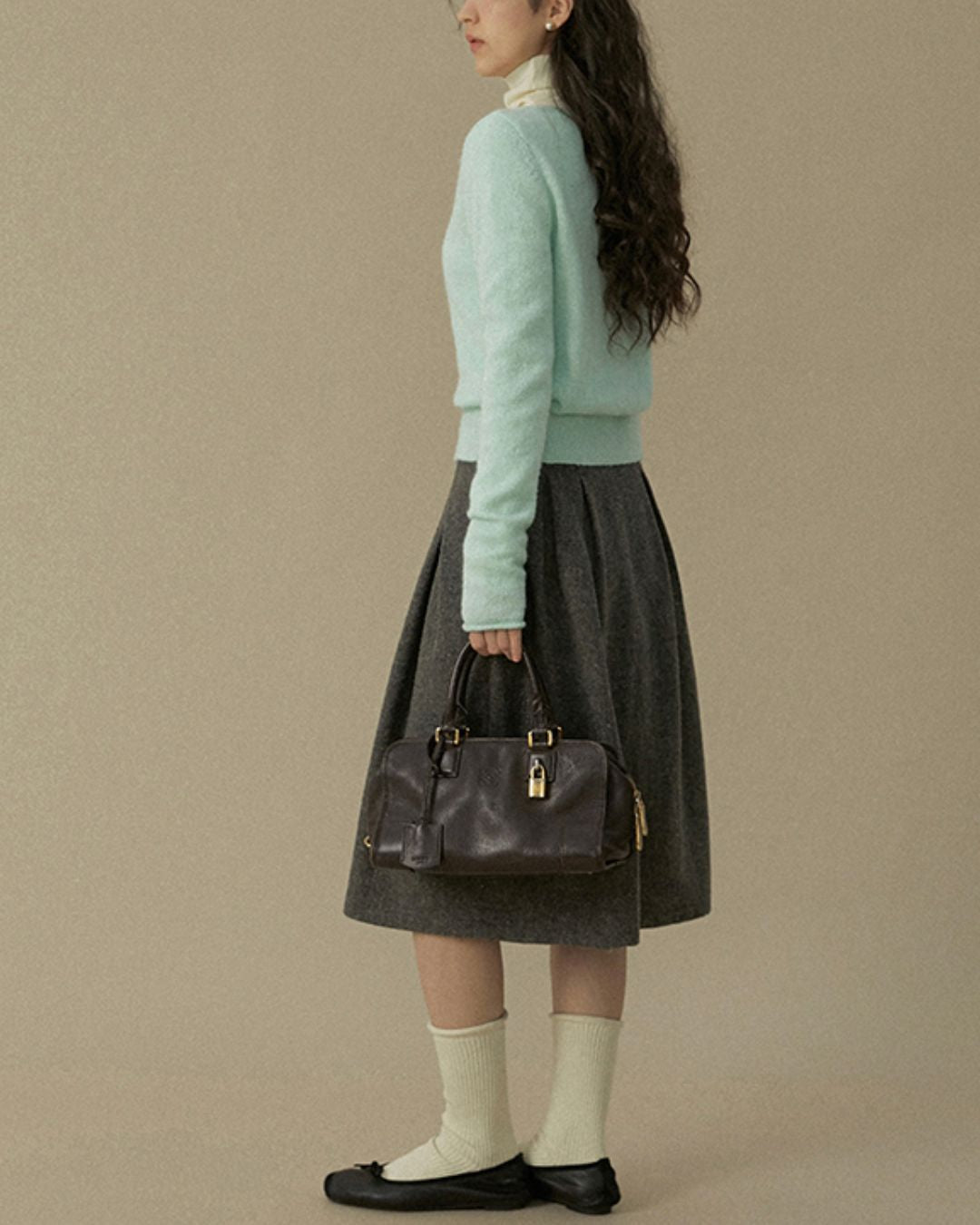 Nep Knee-length Cocoon Skirt　SK015