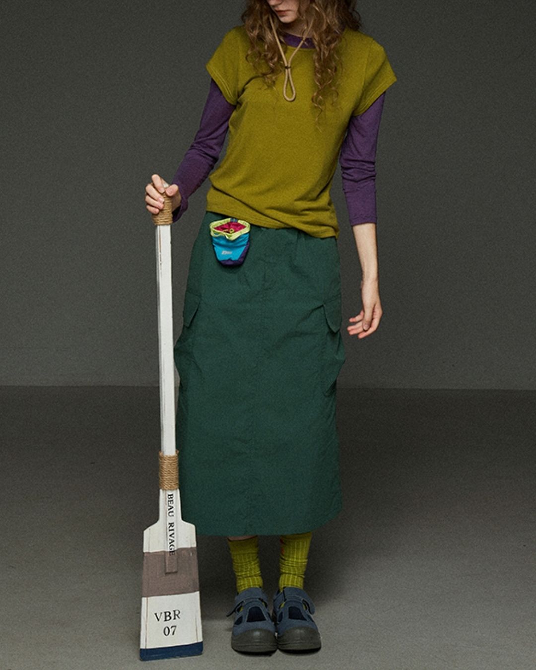 Boat Neck Slim Fit T-shirt　LT012