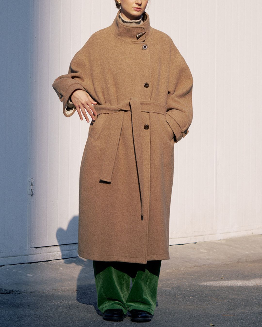 Stand-collar Wool Long Coat　CT029