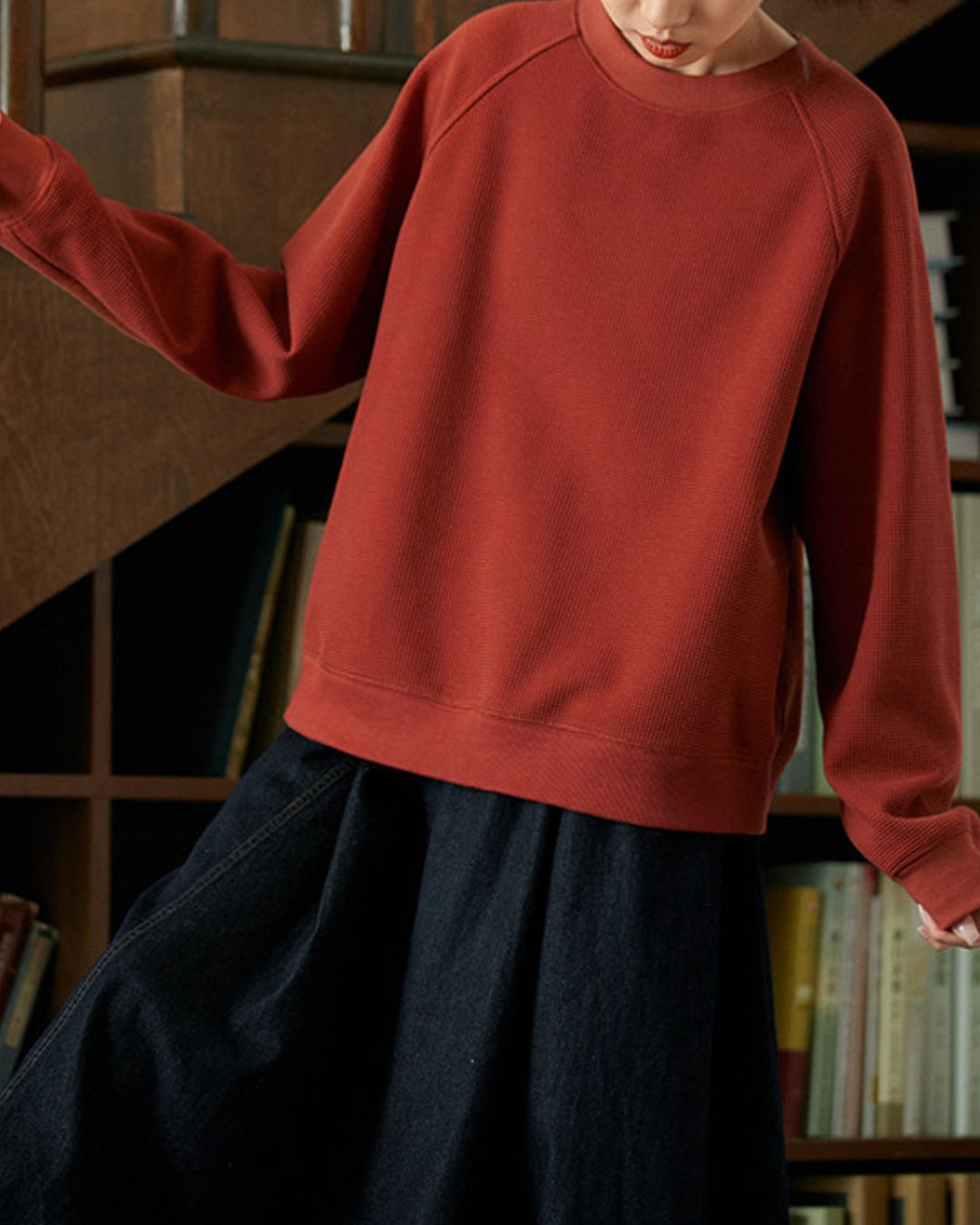 Waffle Round Neck Sweat　SW014