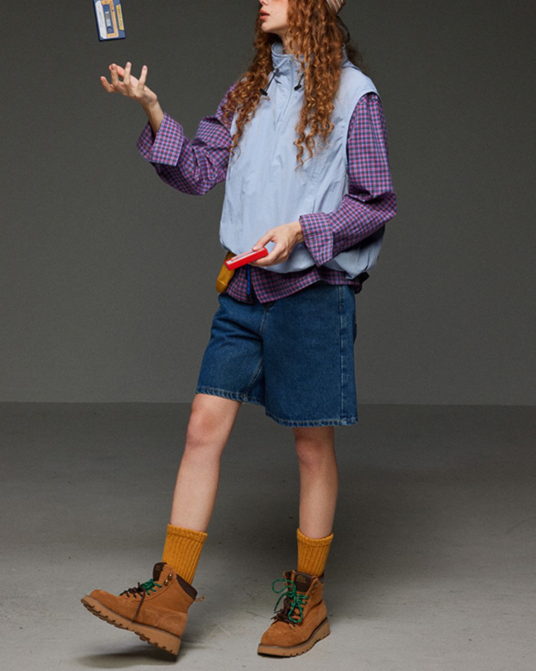 Detachable Hooded Half-zip Vest　VT006