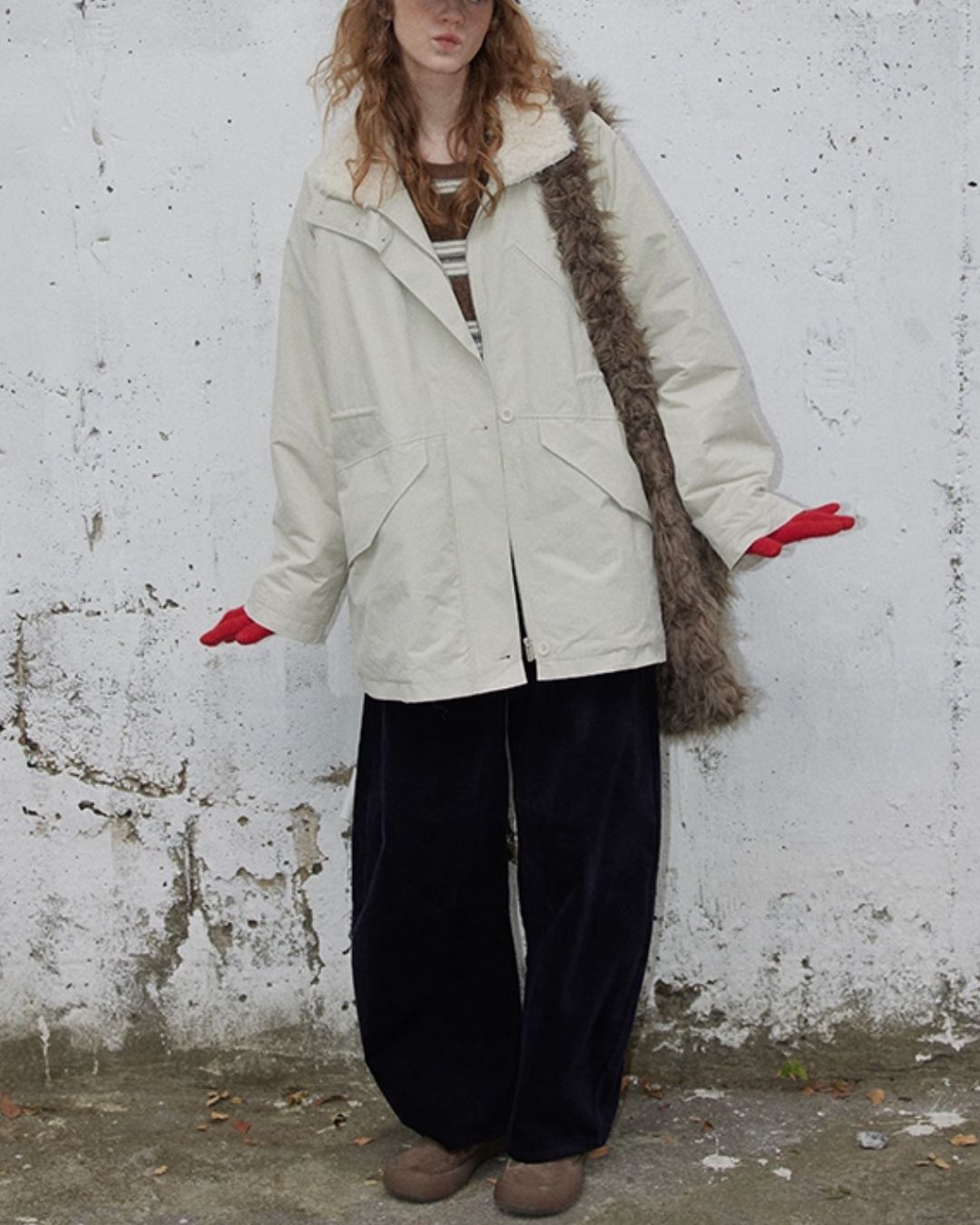 Fur-lined Military Coat　CT014