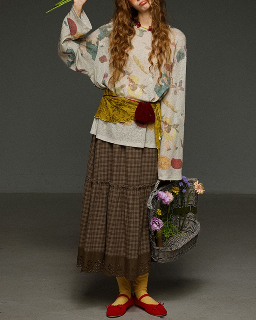 Oversized Retro Print T-shirt　LT014