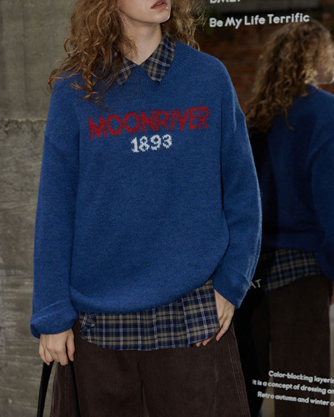 Wide Sleeve Logo Sweater　KN051