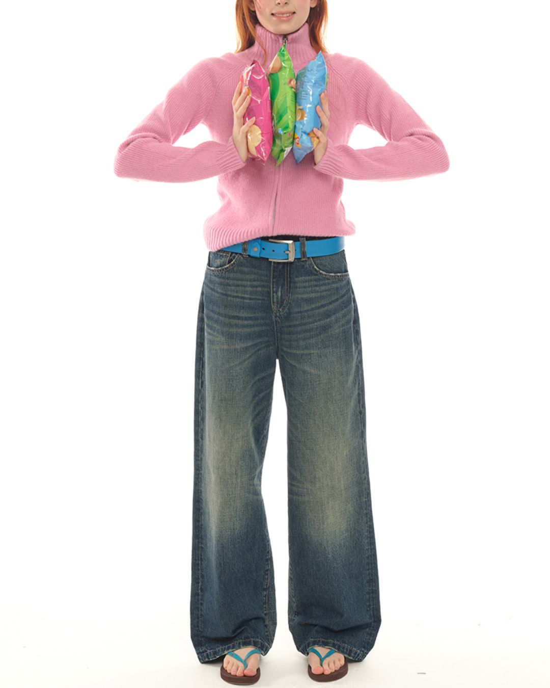 Washed Wide Straight Jeans　DP006