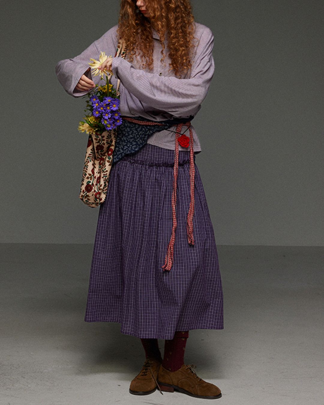 Henley Neck Loose Stripe Knit　KN035