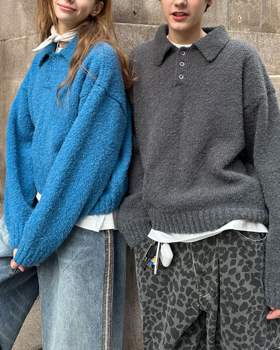 Boucle Polo Collar Knit　KN013